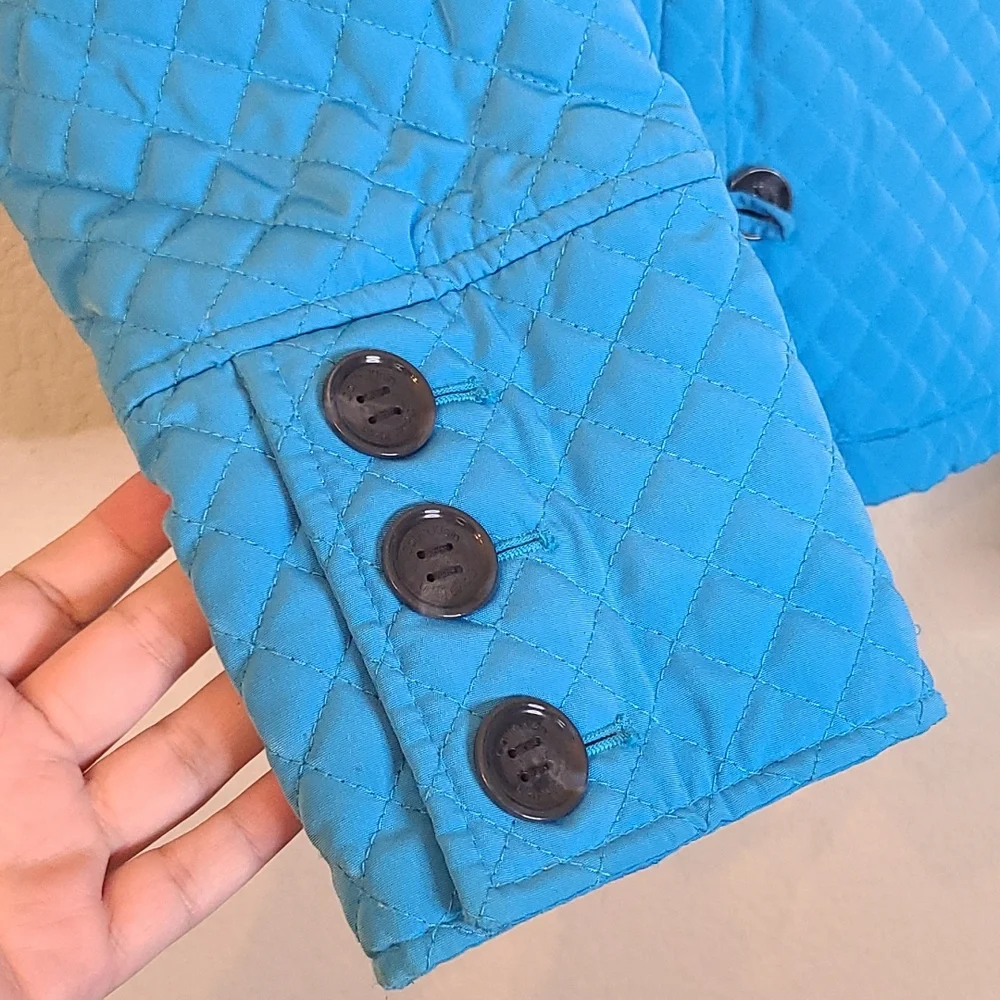 EXCELLENT CONDITION CALVIN KLEIN QUILTED BLUE HOODED JACKET MEDIUM_5